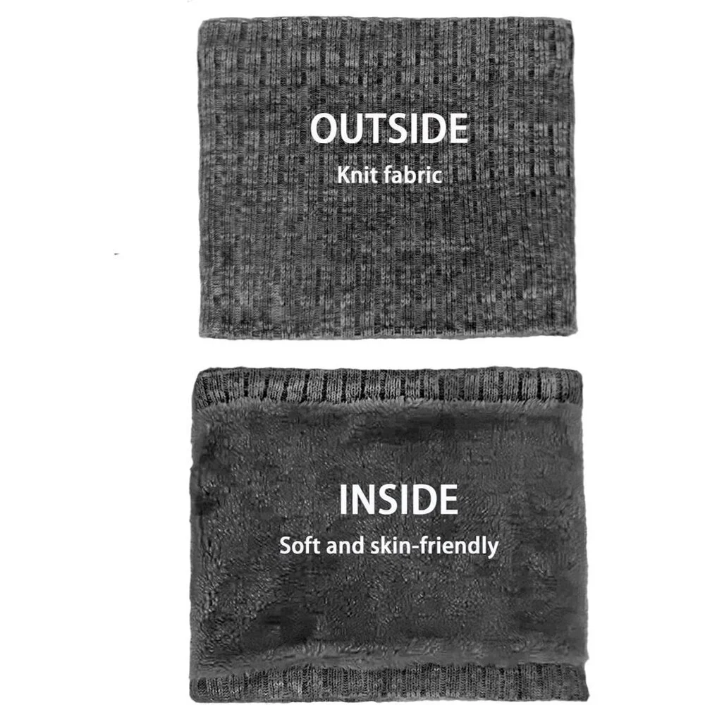 Men's Grey Winter Thermal Fleece Neck Warmer Windproof Face Cover Ski Mask